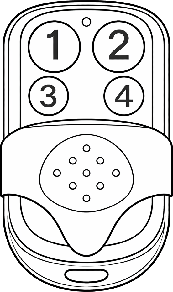 Part 10342, 4-button Remote Transmitter.