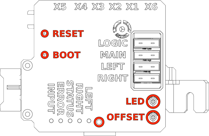 Buttons and potentiometers on the Pop-up Controller V10 case.